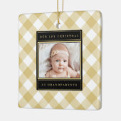 Kerstgrootouders White Gold Plays Foto Keramisch Ornament (Links)