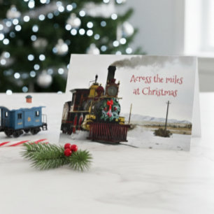 Kerstgruß per trein over de mijlen Kerstkaart Feestdagen Kaart
