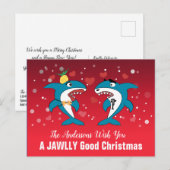 Kersthaai Feestdagenkaart (Voorkant / Achterkant)