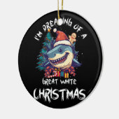Kersthaai Kerstman hoed Kerstmis Kerstman Jaws Gra Keramisch Ornament (Links)
