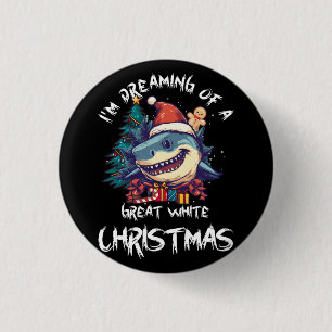 Kersthaai Kerstman hoed Kerstmis Kerstman Jaws Gra Ronde Button 3,2 Cm