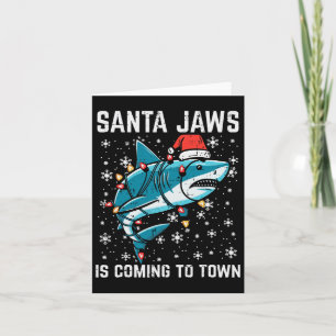Kersthaai Santa Jaws Xmas Mannen Boys Kinder Jou Kaart