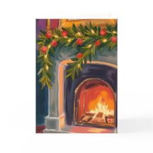 Kersthaard | Geschilderde kerstkaart met krans