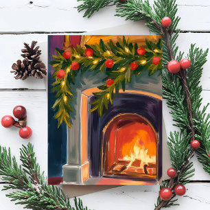 Kersthaard Kerstkrans Geschilderde Kaart