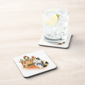 Kersthaard met kat en kitten bier onderzetter (Rechterzijde)