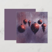 Kersthallen rode Baubles vlakke Kaart (Voorkant / Achterkant)