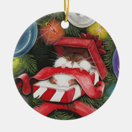 Kersthamster - Hammie Holiday Keramisch Ornament (Voorkant)