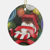 Kersthamster - Hammie Holiday Keramisch Ornament (Links)