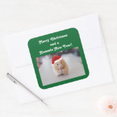 Kersthamster Vierkante Sticker (Envelop)