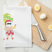 Kersthanddoek met tropische kerstman theedoek (Quarter Fold)