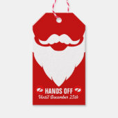 kersthanden van santa beard grafisch cadeau label cadeaulabel (Voorkant)