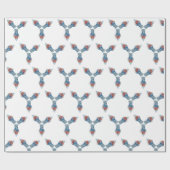 Kersthandschilderen Blauw en Witte Ginger Jar Cadeaupapier (Vlak)