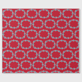 Kersthandschilderen Blauw en Witte Ginger Jar Cadeaupapier (Vlak)