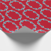 Kersthandschilderen Blauw en Witte Ginger Jar Cadeaupapier (Hoek)