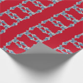 Kersthandschilderen Blauw en Witte Ginger Jar Cadeaupapier (Hoek)