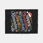 Kersthanukkah Kwanzaa Diwali Ramadan Fleece Deken (Voorkant (Horizontaal))