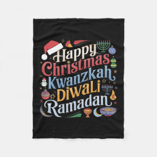 Kersthanukkah Kwanzaa Diwali Ramadan Fleece Deken