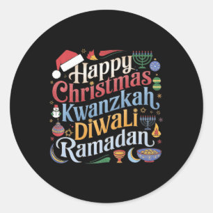 Kersthanukkah Kwanzaa Diwali Ramadan Ronde Sticker