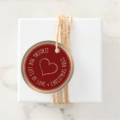 KERSTHART EN KNUFFELS ROOD GOUD CADEAU LABEL (In situ)