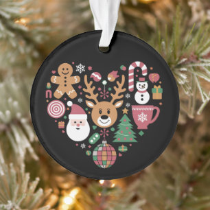 Kersthart Liefde Iconen Vakantie Xmas Sinterklaas Ornament