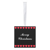 Kersthart met schattige elf en engel op Black Kubus Ornament (Rechts)