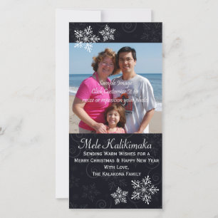 KerstHawaiian Hibiscus Snowflake Feestdagenkaart
