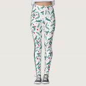 Kerstheilige en hertenpatroon leggings (Voorkant)