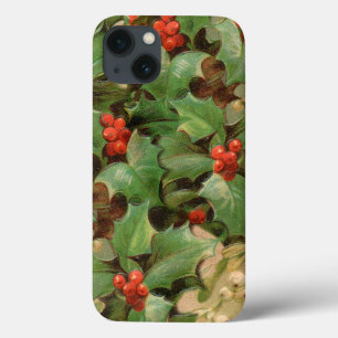 kerstheilige kunst drukt wintergroen af iPhone 13 hoesje