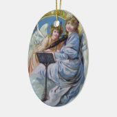 Kersthemelse Angels die Violin spelen Keramisch Ornament (Links)