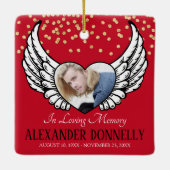 Kerstherdenking Foto Keramisch Ornament (Achterkant)