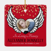 Kerstherdenkingsfoto Keramisch Ornament (Achterkant)