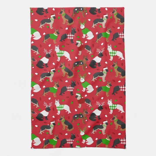 Kerstherder Theedoek (Verticaal)