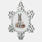 Kerstherder Tin Sneeuwvlok Ornament (Rechts)