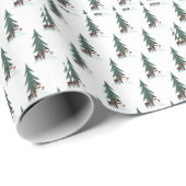 Kersthert en sneeuwman cadeaupapier (Rol Hoek)