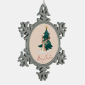 kersthert tin sneeuwvlok ornament (Links)