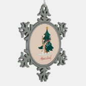  kersthert tin sneeuwvlok ornament (Links)