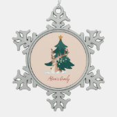  kersthert tin sneeuwvlok ornament (Voorkant)