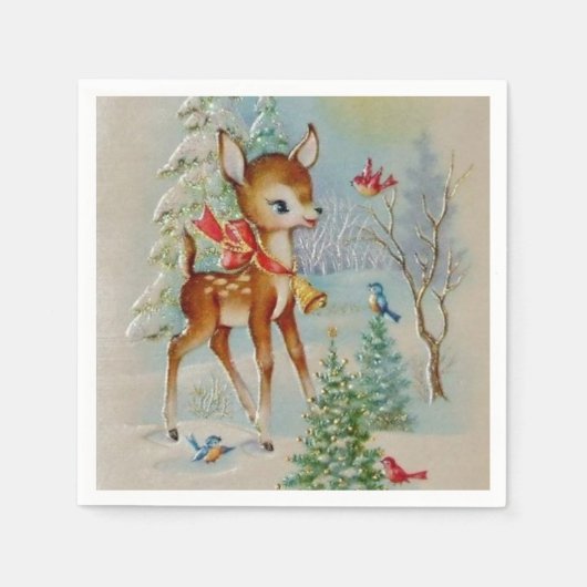  kerstherten feest servetten (Voorkant)