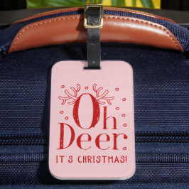 Kerstherten grappige illustratie bagagelabel