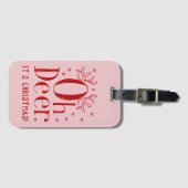 Kerstherten grappige illustratie bagagelabel (Voorkant (horizontaal))