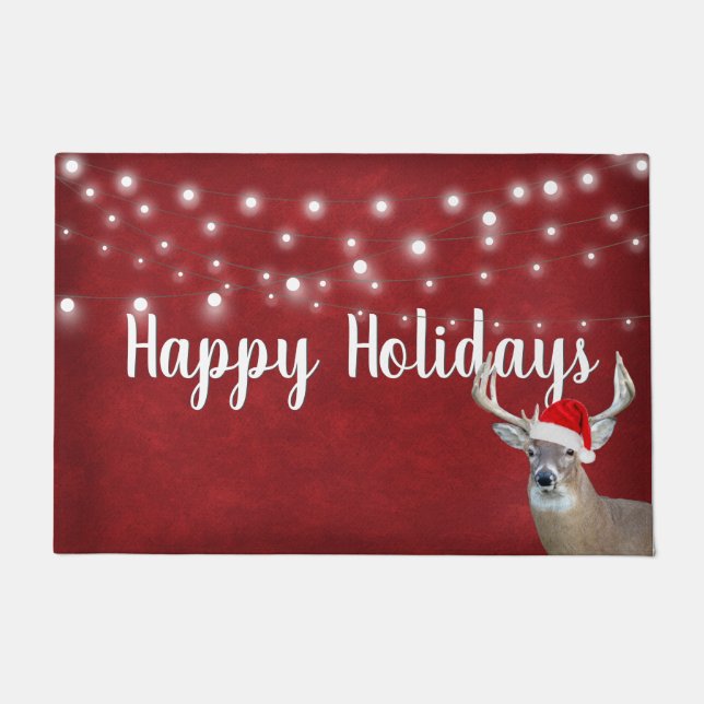 Kerstherten met lichten deurmat (Voorkant)
