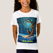 Kerstherten sneeuw kleurrijke glitter gloed t-shirt (Voorkant)