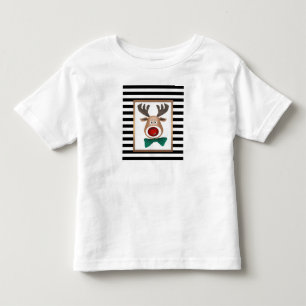 Kersthertenkaart zwart gevierd kinder shirts