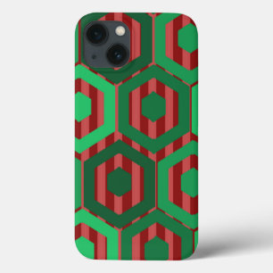 kersthexagons iPhone 13 hoesje