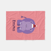 KerstHippo Fleece Deken (Voorkant (Horizontaal))