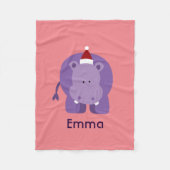 KerstHippo Fleece Deken (Voorkant)