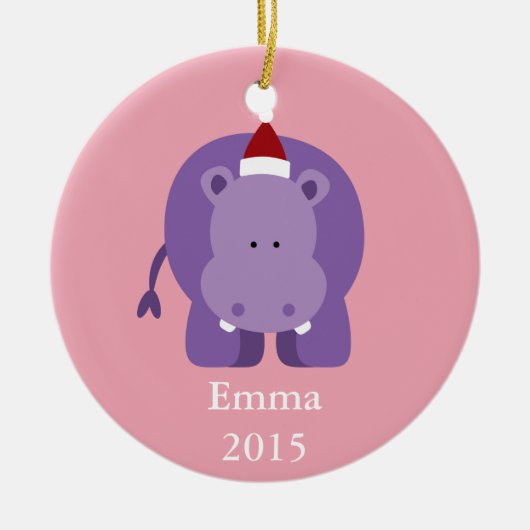 KerstHippo Keramisch Ornament (Voorkant)