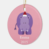 KerstHippo Keramisch Ornament (Links)