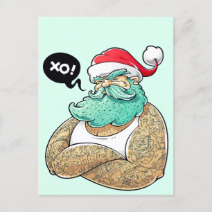 Kersthipsta Santa Claus Feestdagenkaart