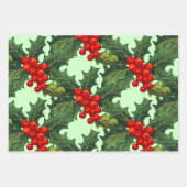 KerstHolly Berries Inpakpapier Vel (Voorkant)